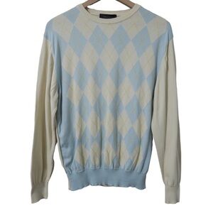Toscano Sweater Argyle Lightweight Pullover Academia Preppy Layering Piece